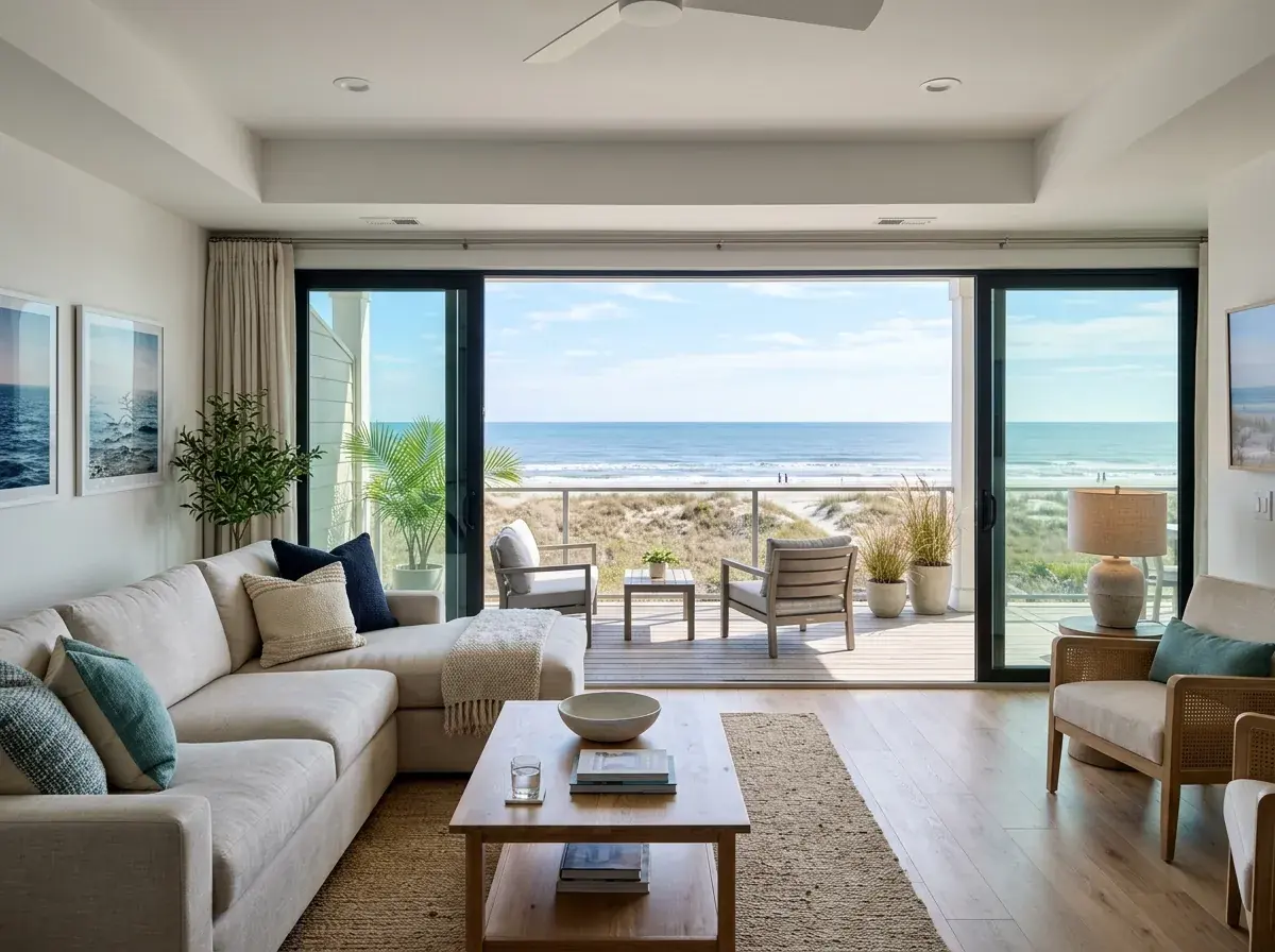 Smooth ceiling in a Charleston condo living room