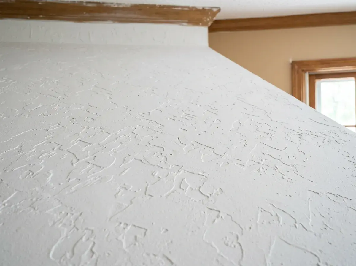 Knockdown ceiling texture being applied after popcorn removal